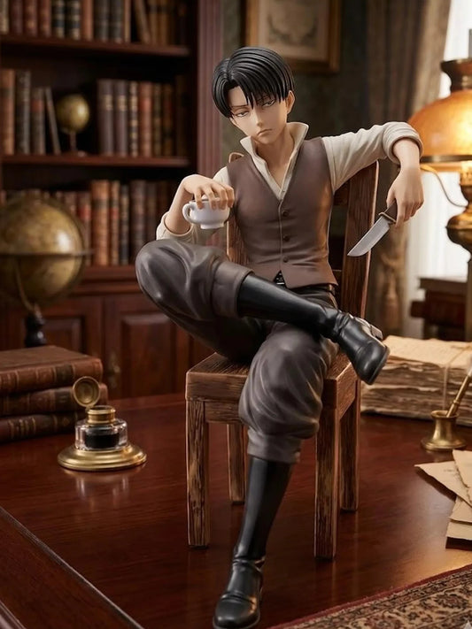Levi Ackerman Figure | 19cm Attack on Titan Anime Statue | Sitting Posture Collectible